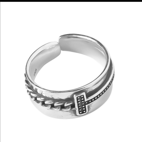 New retro 925 sterling silver cross ring - Picture 5 of 9